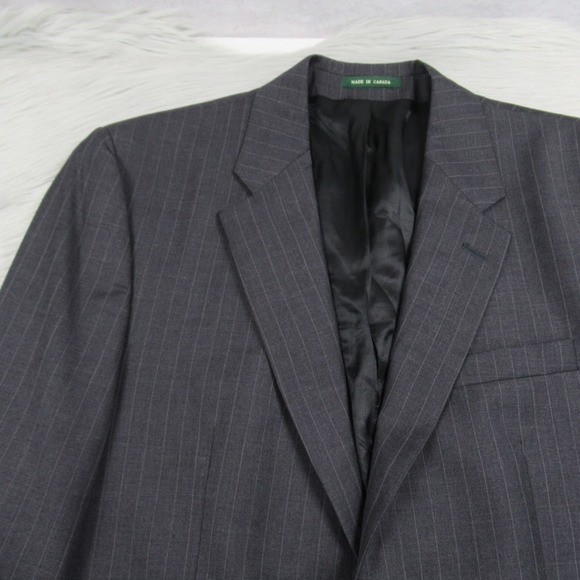 LAUREN RALPH LAUREN Gray Pinstripe Wool Blazer Suit Jacket Mens Size 42L - Picture 4 of 12